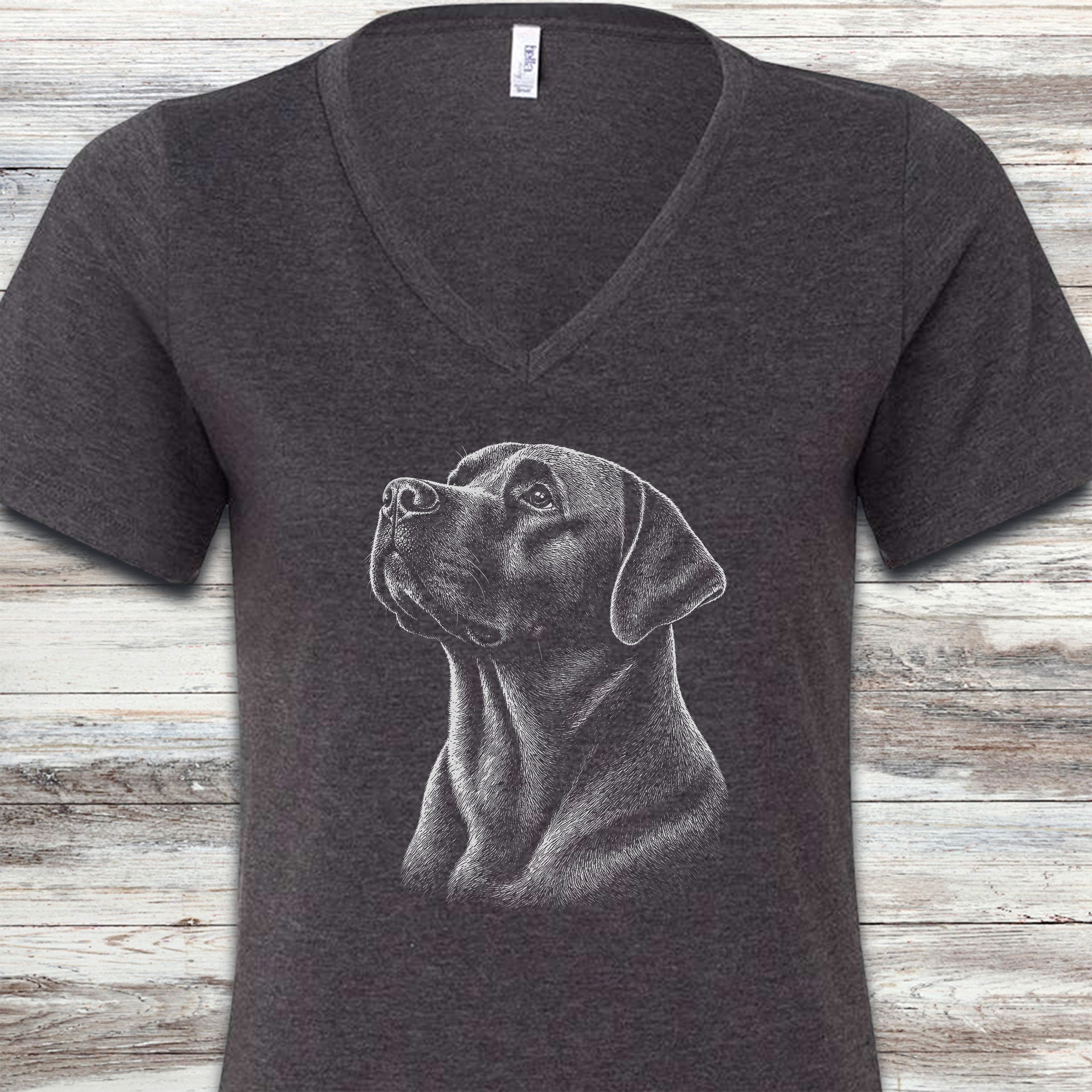 Labrador Retriever Loyalty V-Neck Tee - Dark Grey Heather