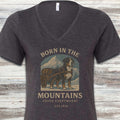 Swiss Mountain Dog Born V-Neck Tee - Dark Grey Heather