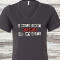 Shetland Sheepdog Crimes V-Neck Tee - Dark Grey Heather