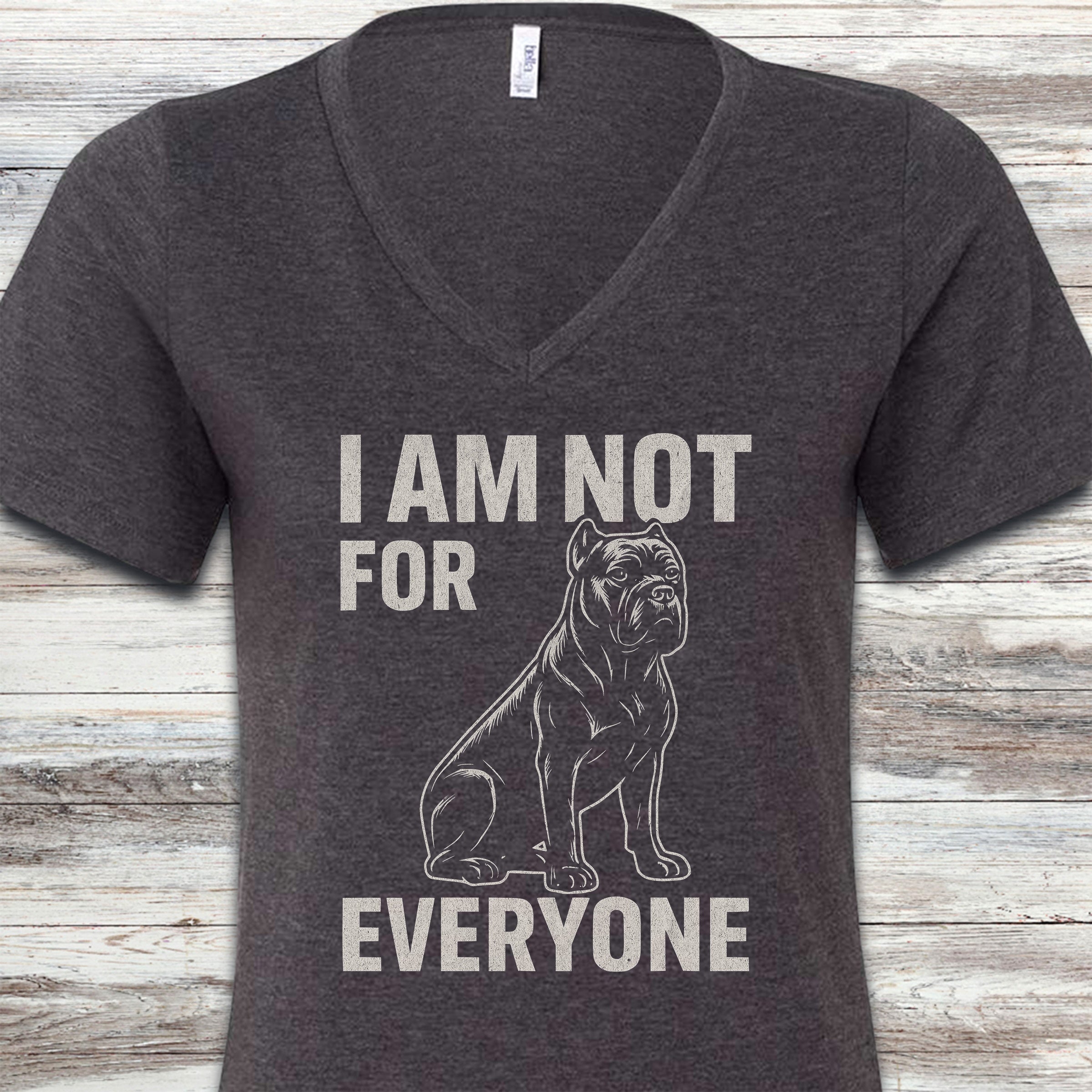 Cane Corso Not 4 Everyone V-Neck Tee - Dark Grey Heather