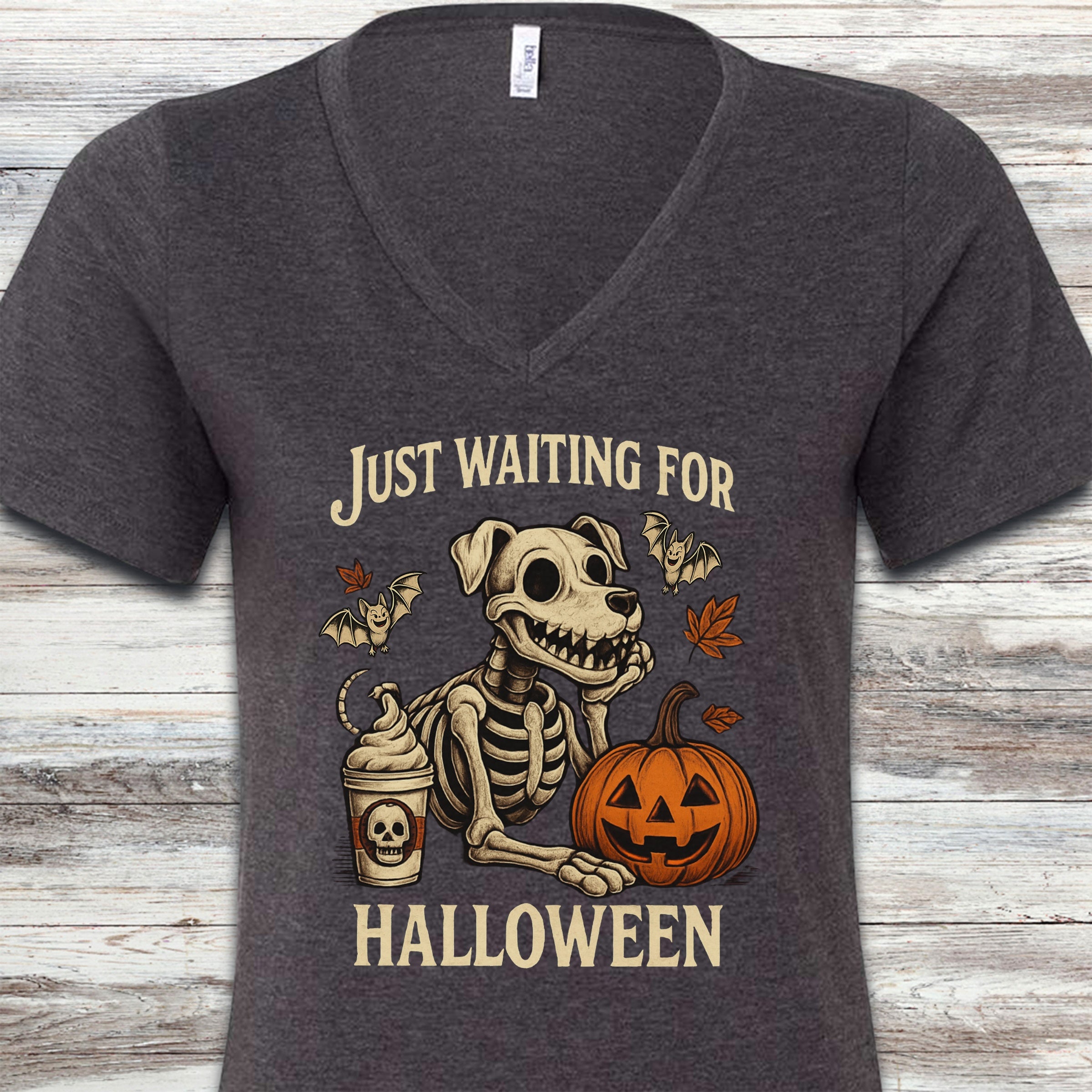 Wait For It V-Neck Tee - Dark Grey Heather