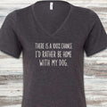 I'd Rather Be Home V-Neck Tee - Dark Grey Heather