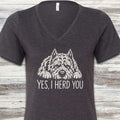 Bouvier Cropped Herd You V-Neck Tee - Dark Grey Heather