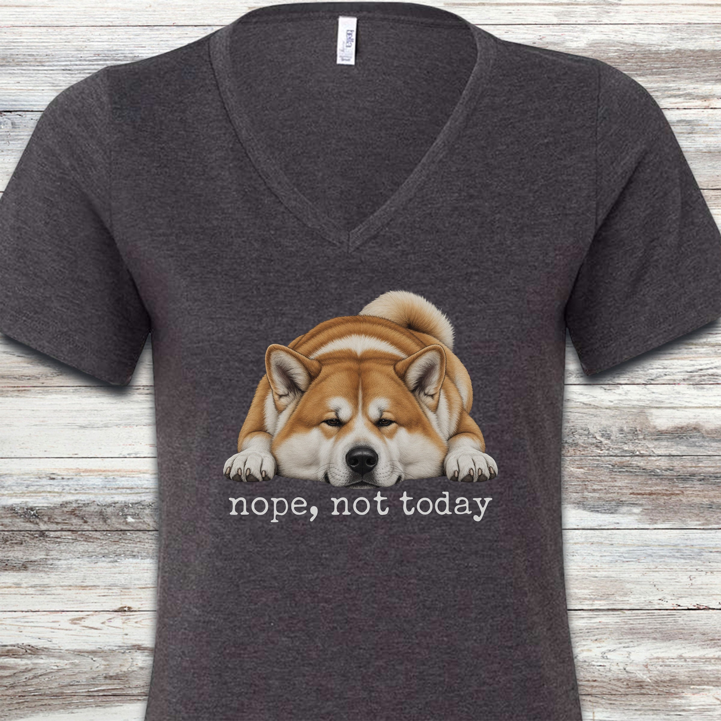 Akita Nope V-Neck Tee - Dark Grey Heather