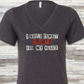 Australian Shepherd Crimes V-Neck Tee - Dark Grey Heather