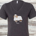 Beagle Boo V-Neck Tee - Dark Grey Heather