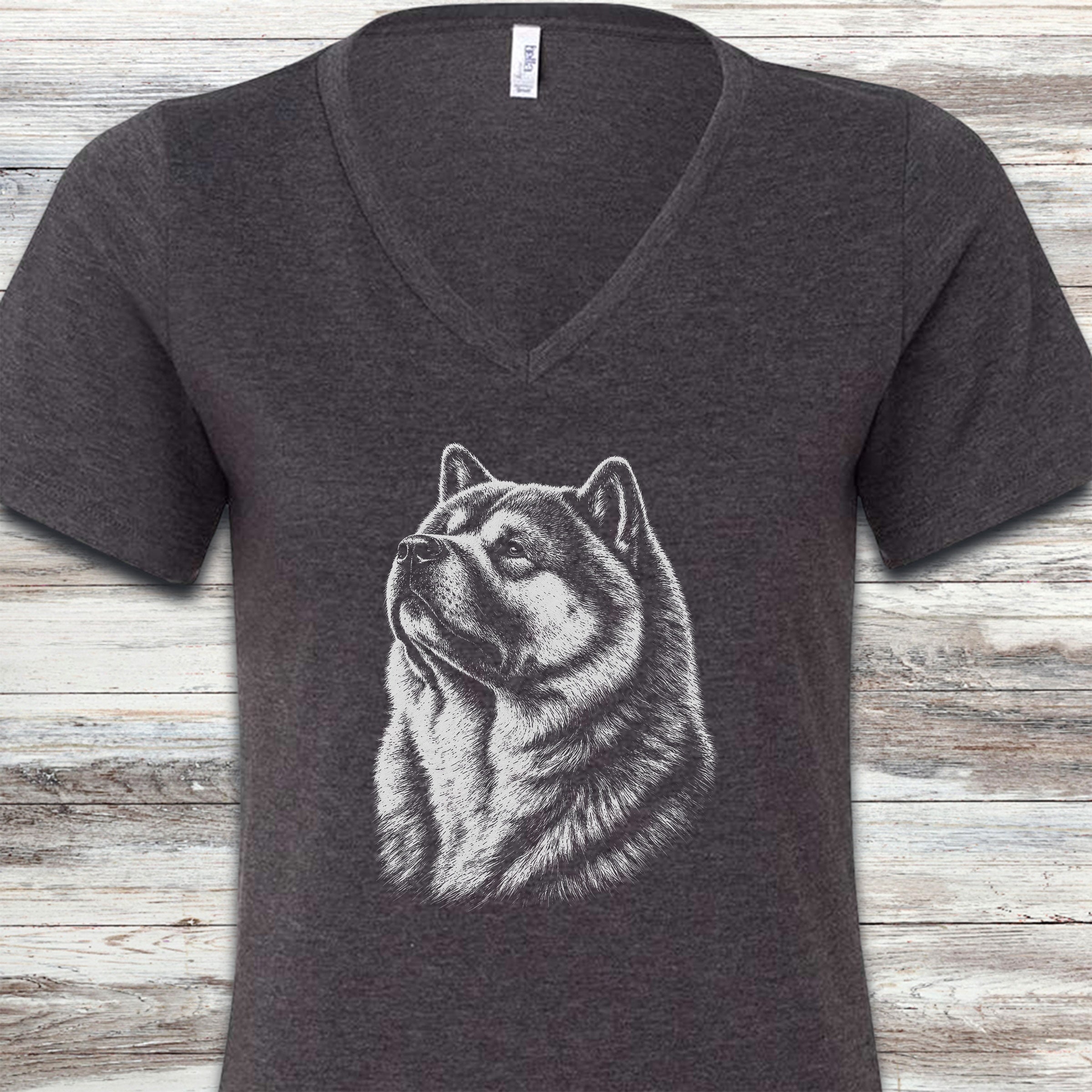 Akita Loyalty V-Neck Tee - Dark Grey Heather
