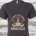 Border Collie Humble V-Neck Tee - Dark Grey Heather