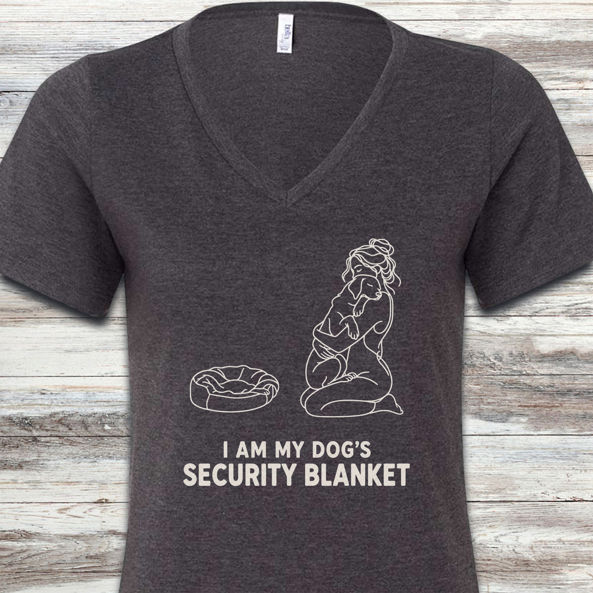 Security Blanket V-Neck Tee - Dark Grey Heather