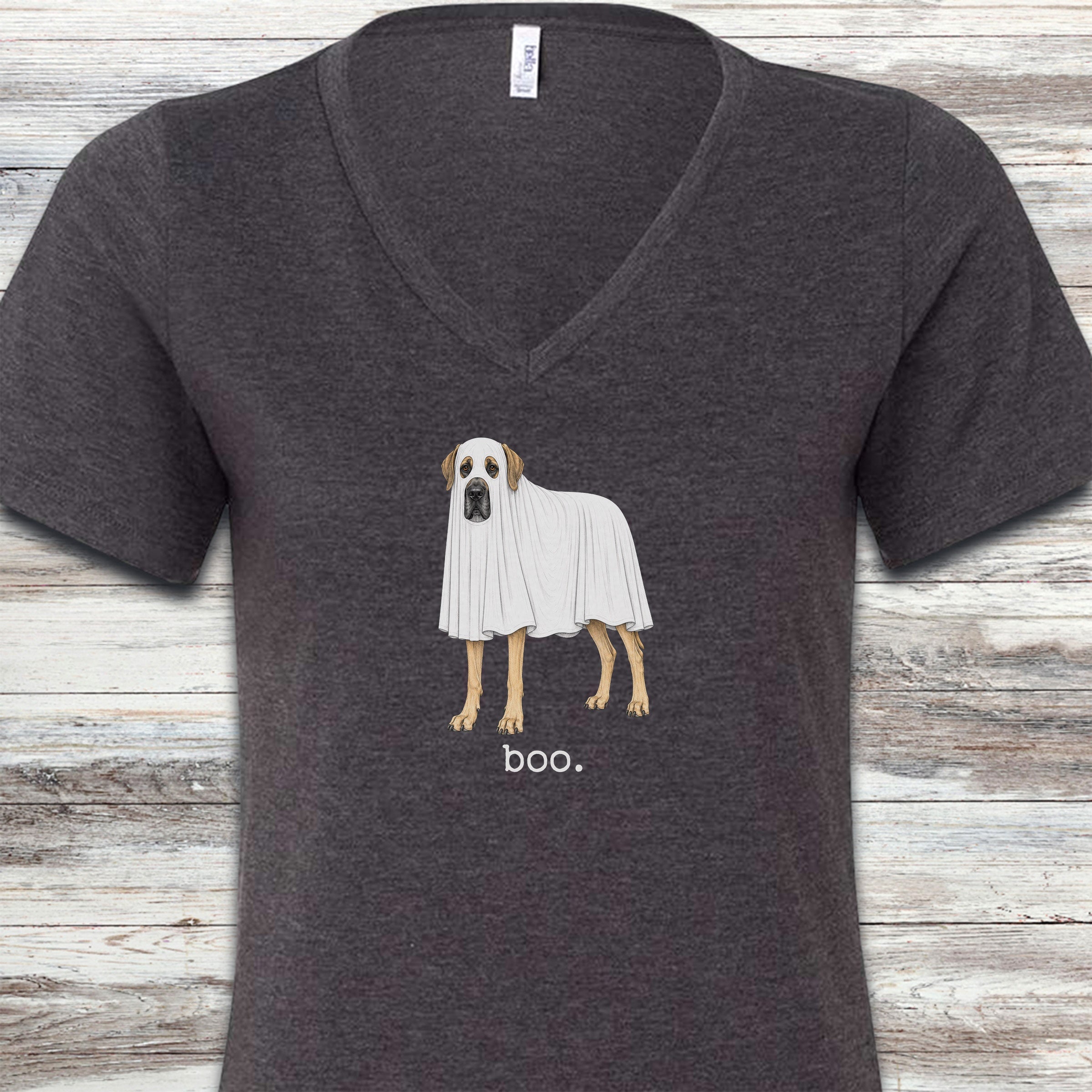 Great Dane Boo V-Neck Tee - Dark Grey Heather