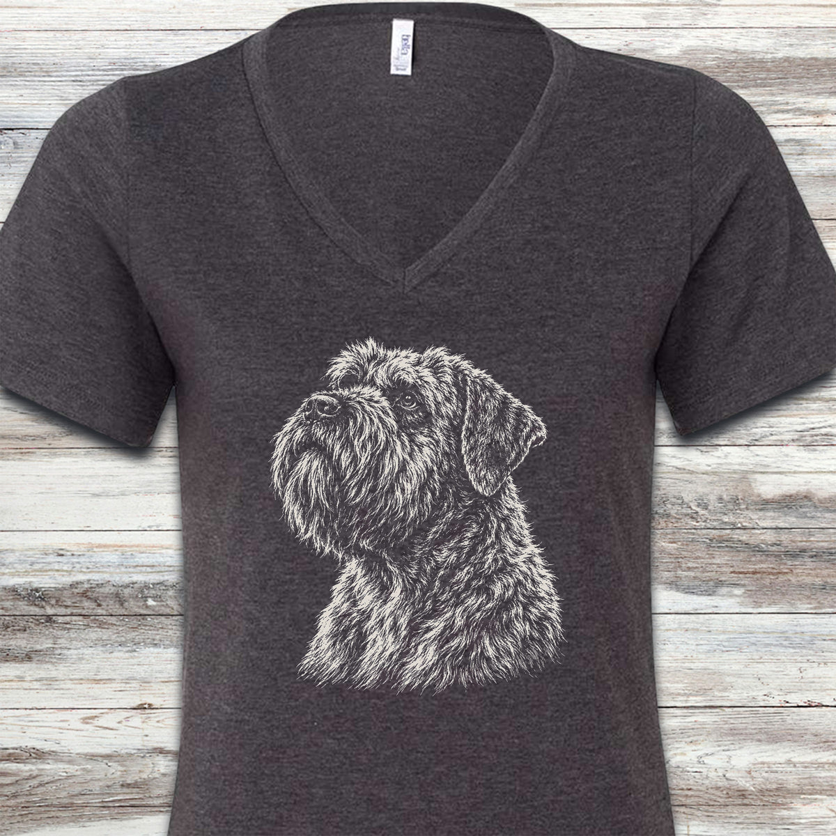 Bouvier Loyalty V-Neck Tee - Dark Grey Heather