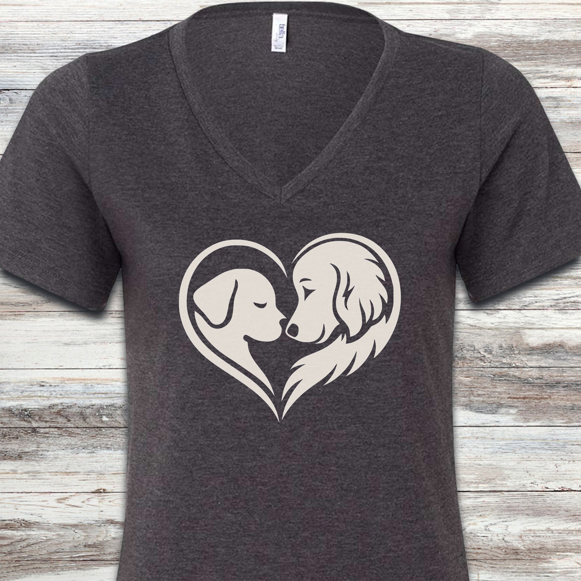 Dog Wear Studio Logo V-Neck Tee - Dark Grey Heather