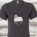 Swiss Mountain Dog Boo V-Neck Tee - Dark Grey Heather