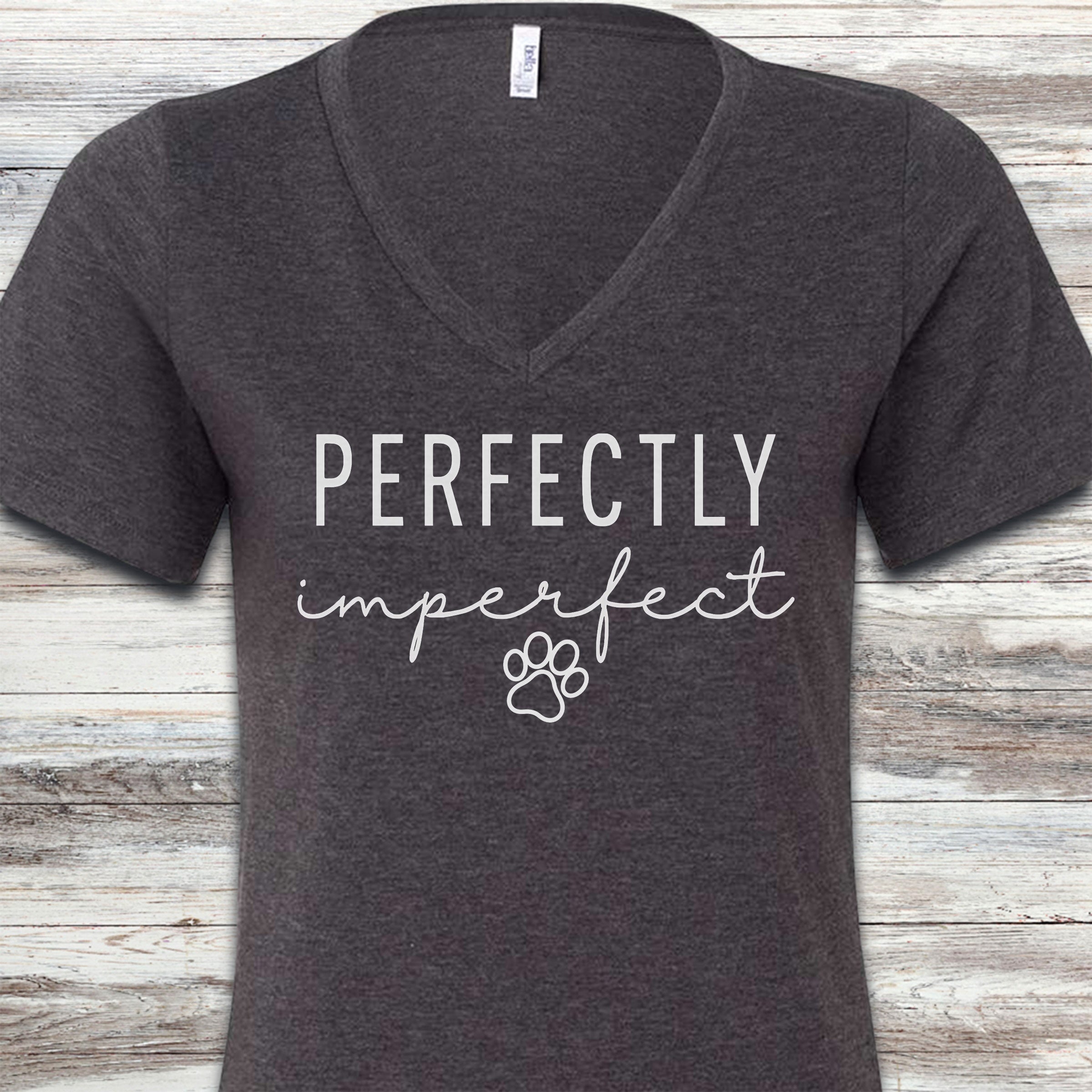 Perfect V-Neck Tee - Dark Grey Heather