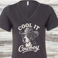 Swiss Mountain Dog Cool It V-Neck Tee - Dark Grey Heather