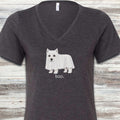 West Highland White Terrier Boo V-Neck Tee - Dark Grey Heather