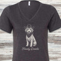 Labradoodle Howdy Doodle V-Neck Tee - Dark Grey Heather
