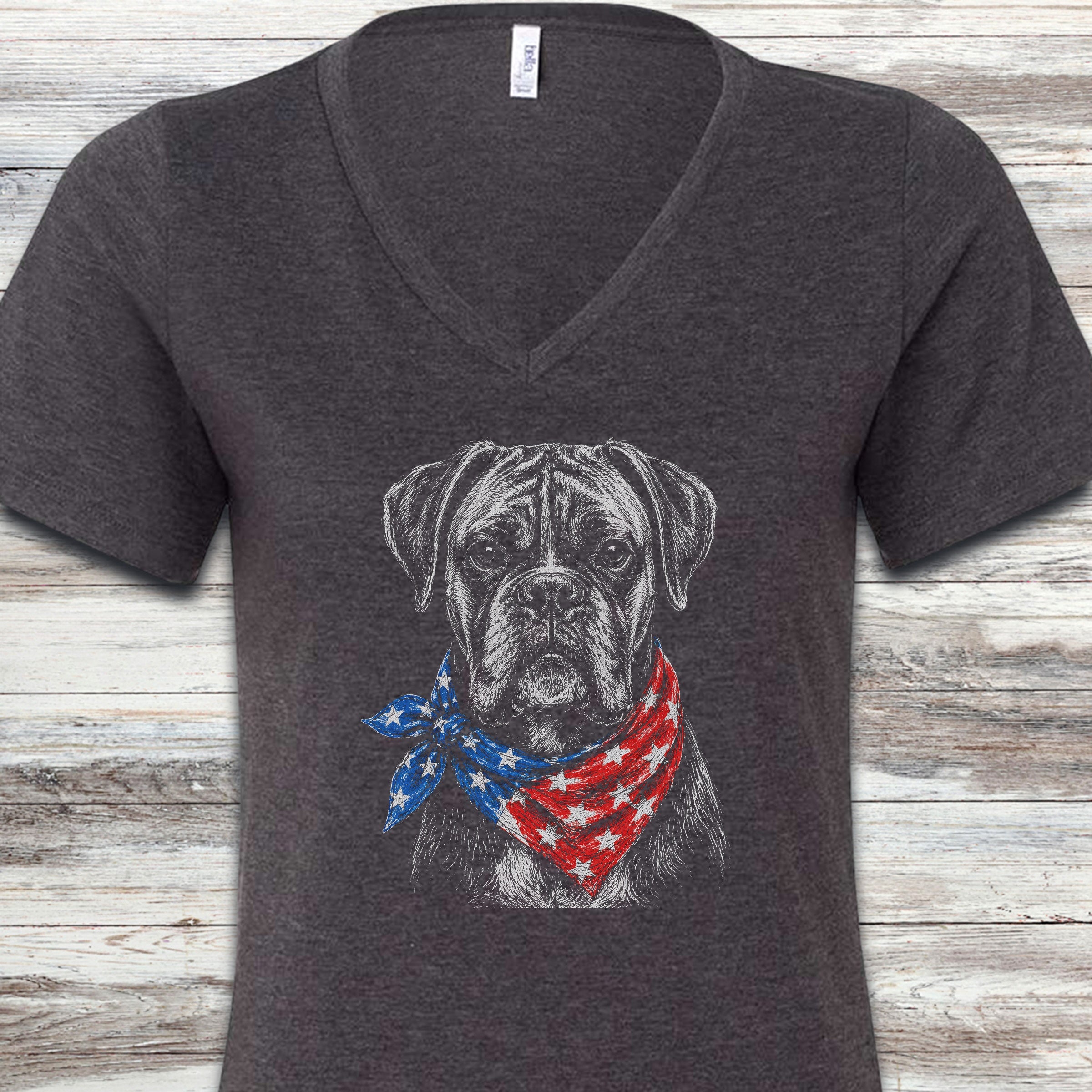 Boxer Patriot V-Neck Tee - Dark Grey Heather