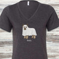 Cairn Terrier Boo V-Neck Tee - Dark Grey Heather