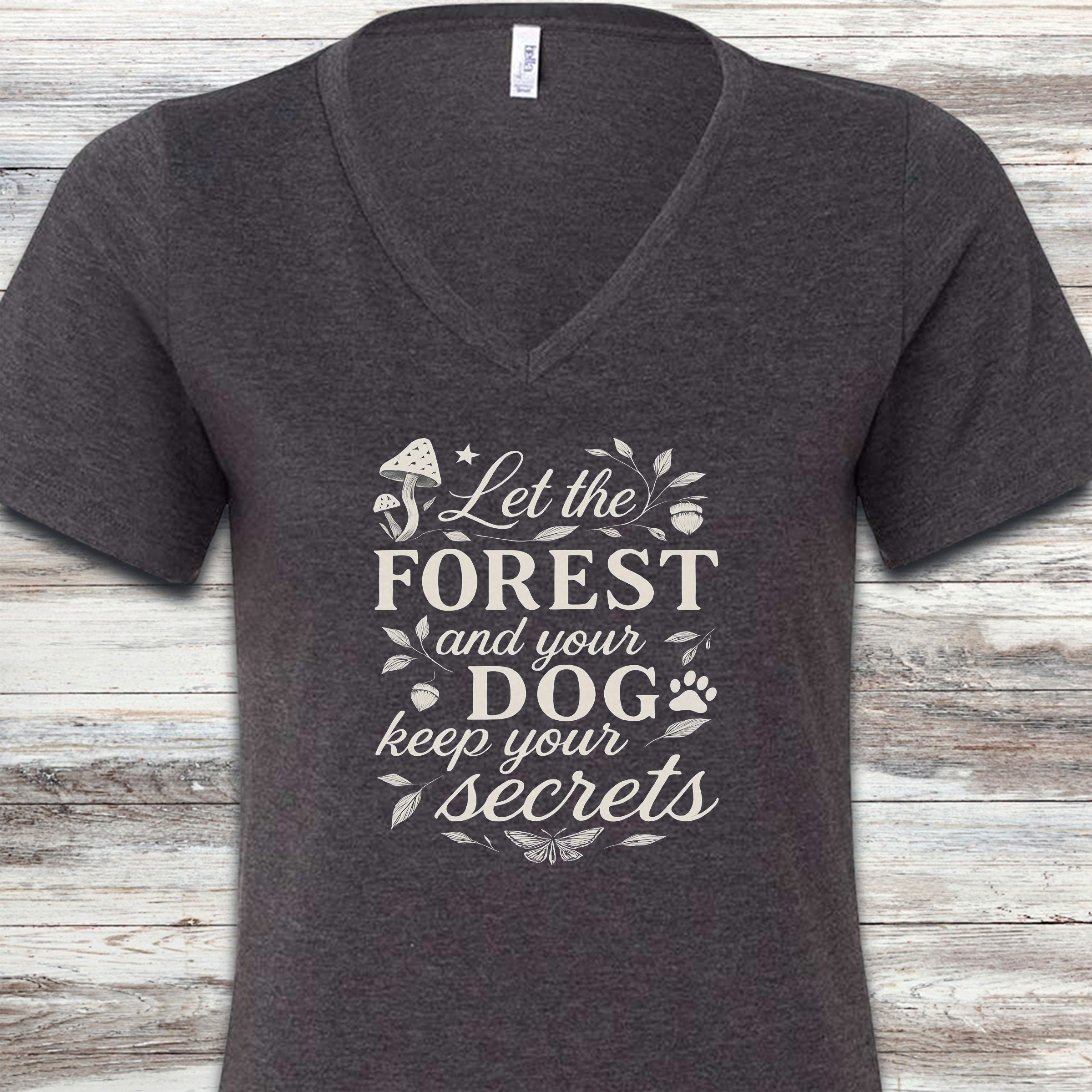 Secrets V-Neck Tee - Dark Grey Heather