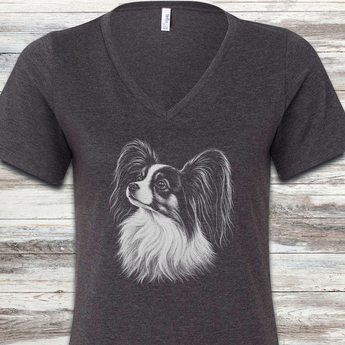 Papillon Loyalty V-Neck Tee - Dark Grey Heather