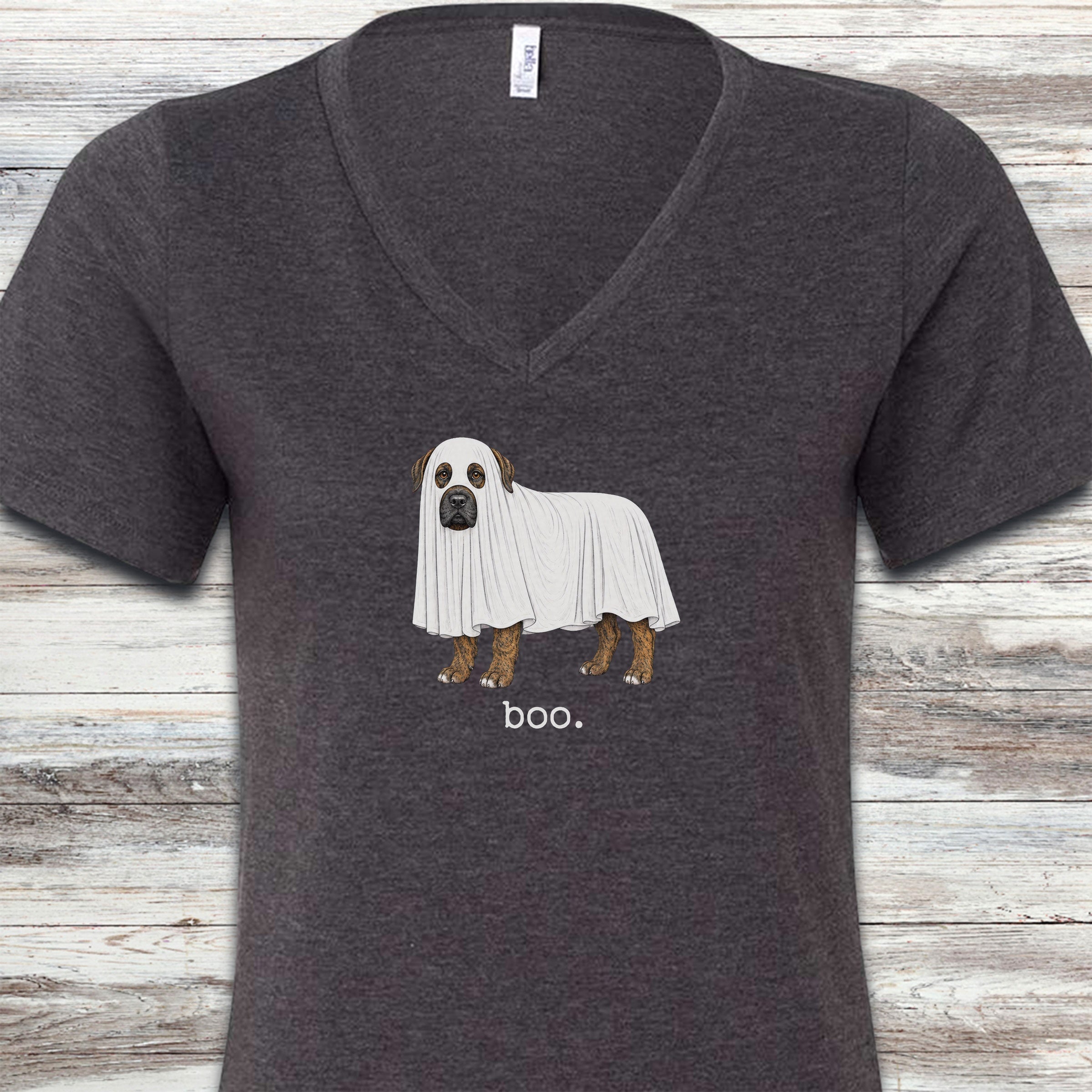 Presa Canario Boo V-Neck Tee - Dark Grey Heather