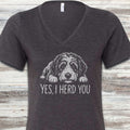 Bernedoodle Herd You V-Neck Tee - Dark Grey Heather