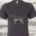 Rhodesian Ridgeback Vintage USA V-Neck Tee - Dark Grey Heather