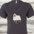 Boxer Boo V-Neck Tee - Dark Grey Heather