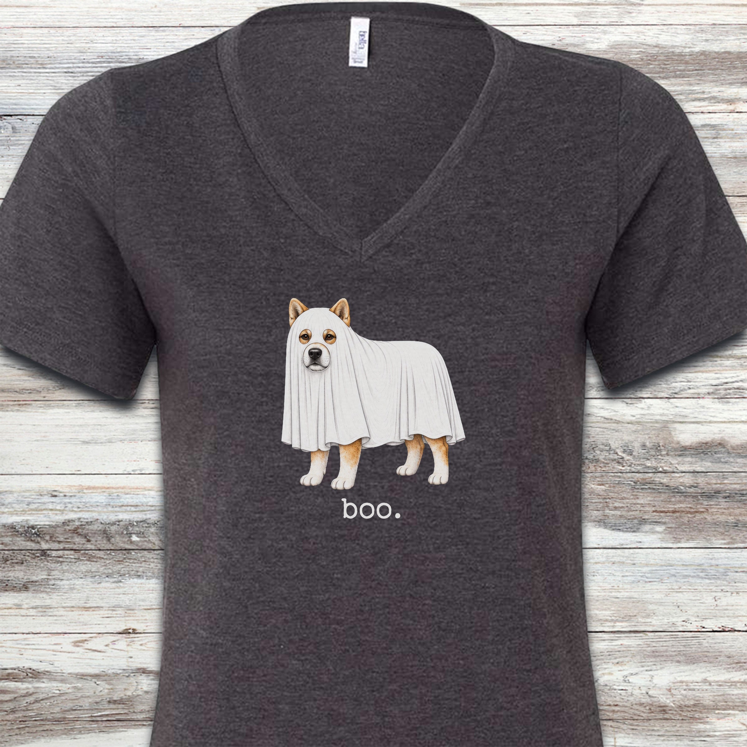Akita Boo V-Neck Tee - Dark Grey Heather