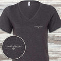Vintage Treat Dealer Left Chest V-Neck Tee - Dark Grey Heather