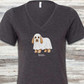 Cockapoo Boo V-Neck Tee - Dark Grey Heather