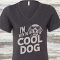 Cool Dog Beagle V-Neck Tee - Dark Grey Heather