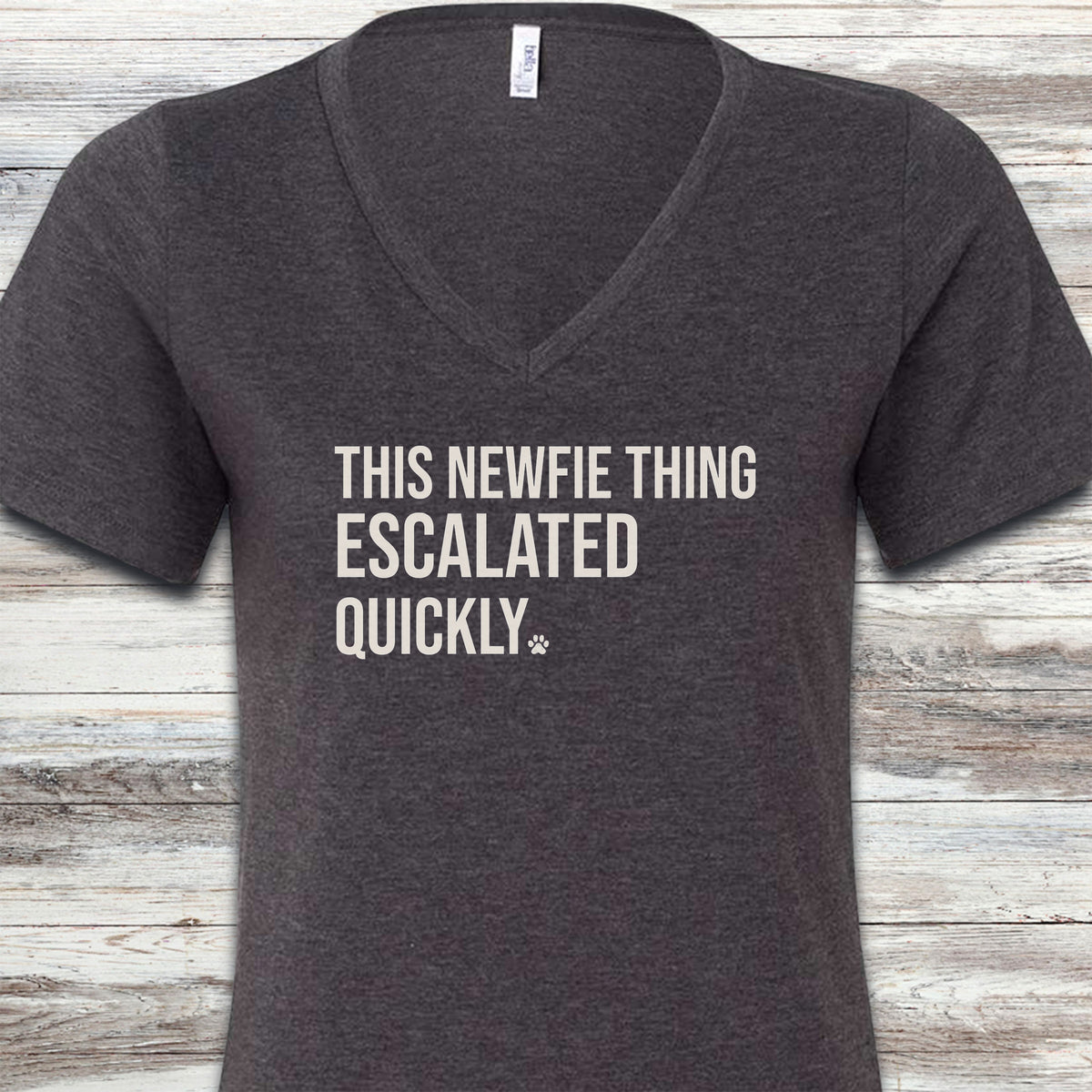 Newfoundland Escalated V-Neck Tee - Dark Grey Heather