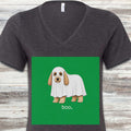 Cockapoo Boo V-Neck Tee - Dark Grey Heather