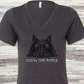 Scottish Terrier Nope V-Neck Tee - Dark Grey Heather