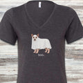 Australian Cattle Dog Red Boo V-Neck Tee - Dark Grey Heather