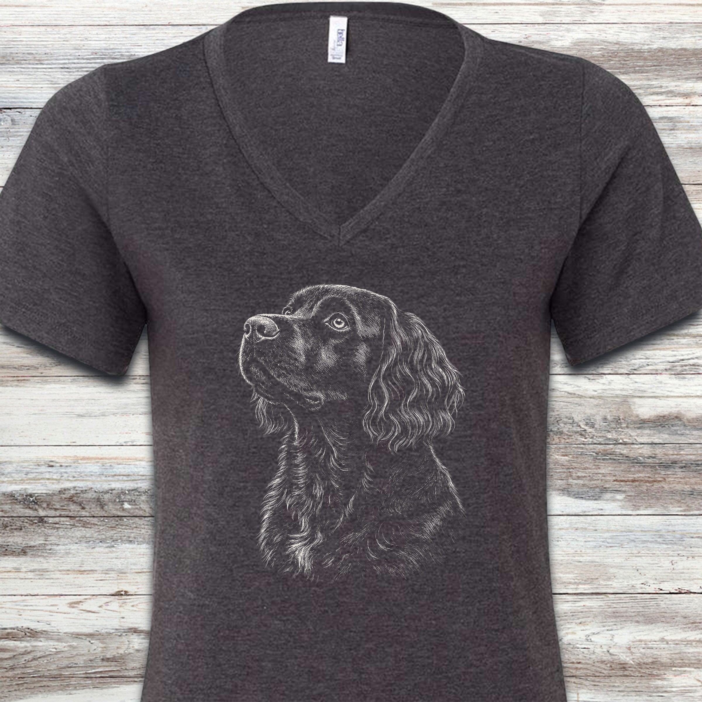 Boykin Spaniel Loyalty V-Neck Tee - Dark Grey Heather