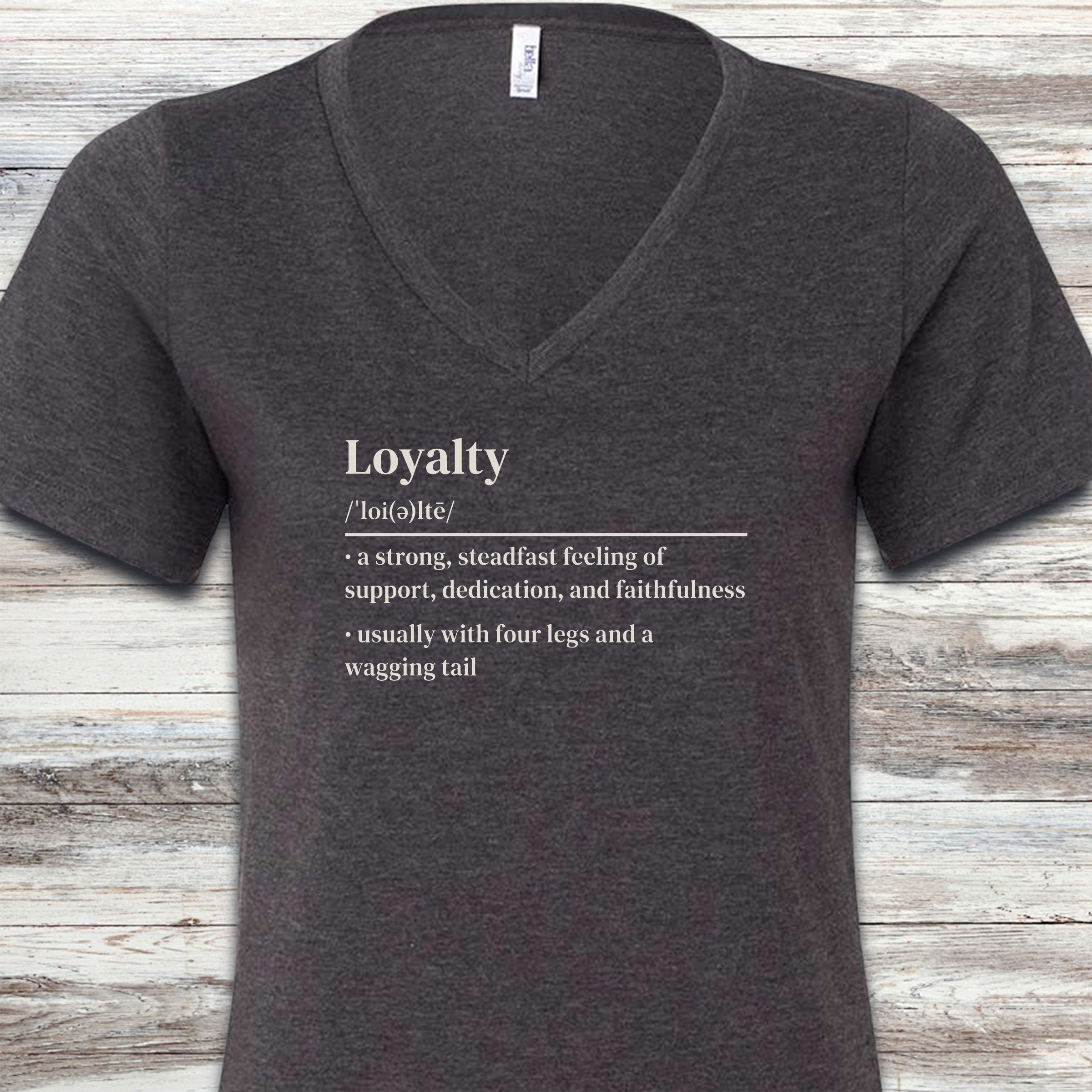 Loyalty V-Neck Tee - Dark Grey Heather