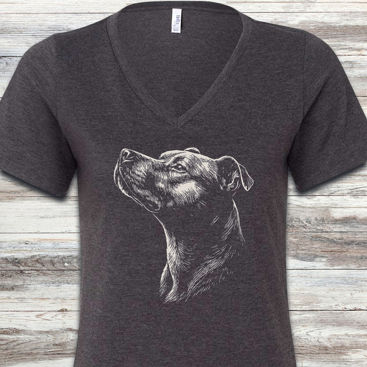 Pit Bull Loyalty V-Neck Tee - Dark Grey Heather
