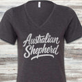 Australian Shepherd Team V-Neck Tee - Dark Grey Heather