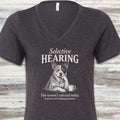 Australian Cattle Dog Selective Hearing V-Neck Tee - Dark Grey Heather