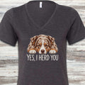 Australian Shepherd Red Herd You V-Neck Tee - Dark Grey Heather