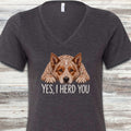 Australian Cattle Dog Red Herd You V-Neck Tee - Dark Grey Heather