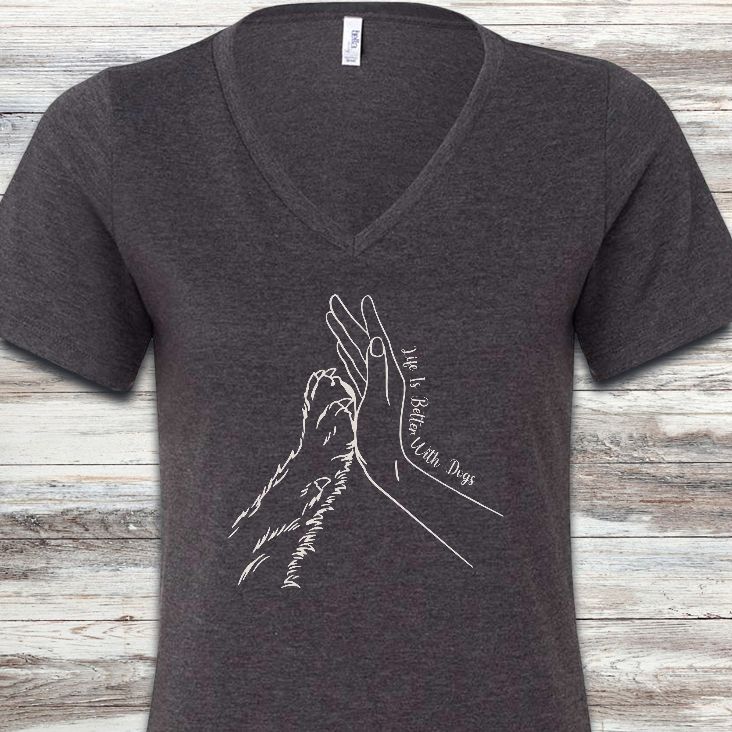 Together V-Neck Tee - Dark Grey Heather