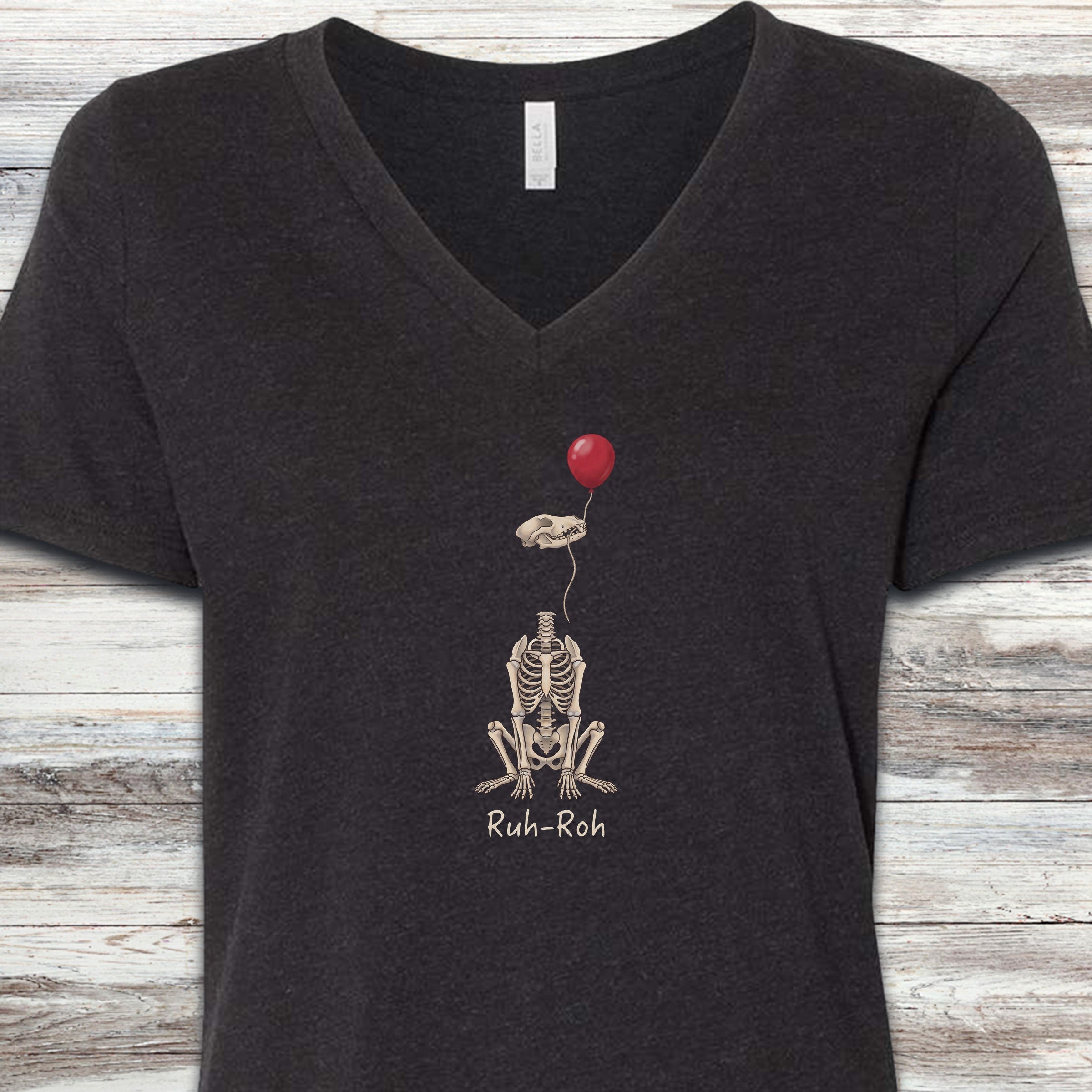 Ruh-Roh V-Neck Tee - Black Heather