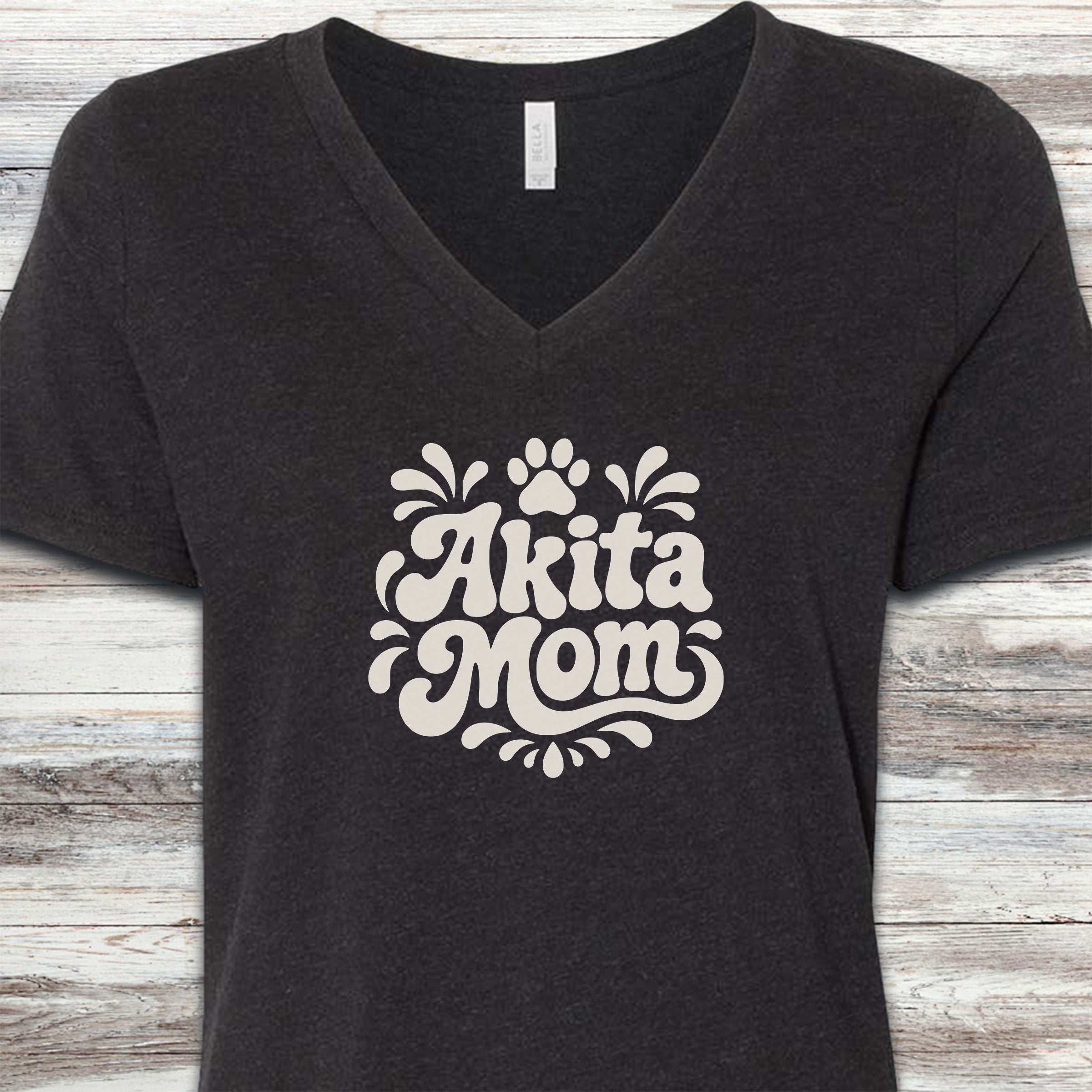 Akita Groovy Mom V-Neck Tee - Black Heather