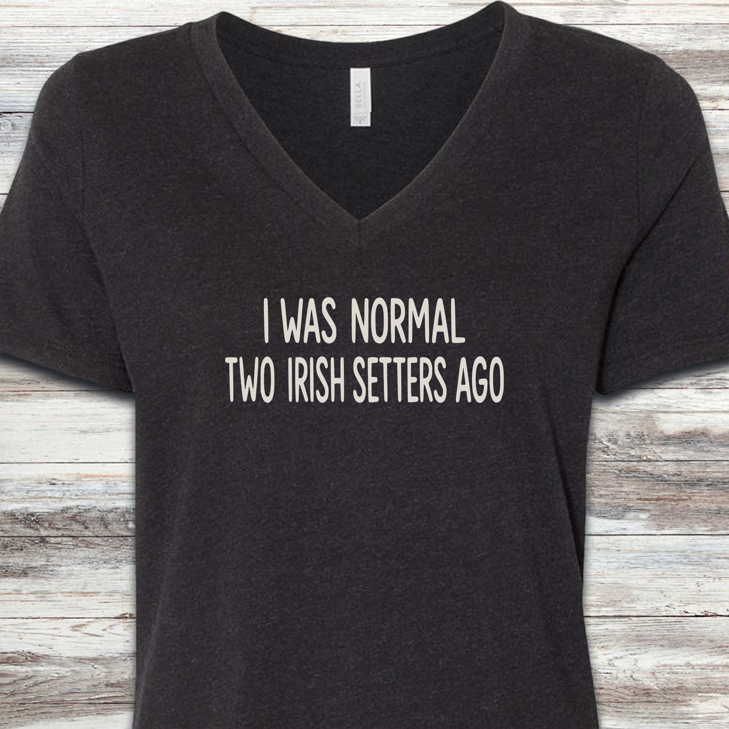 Irish Setter Normal V-Neck Tee - Black Heather