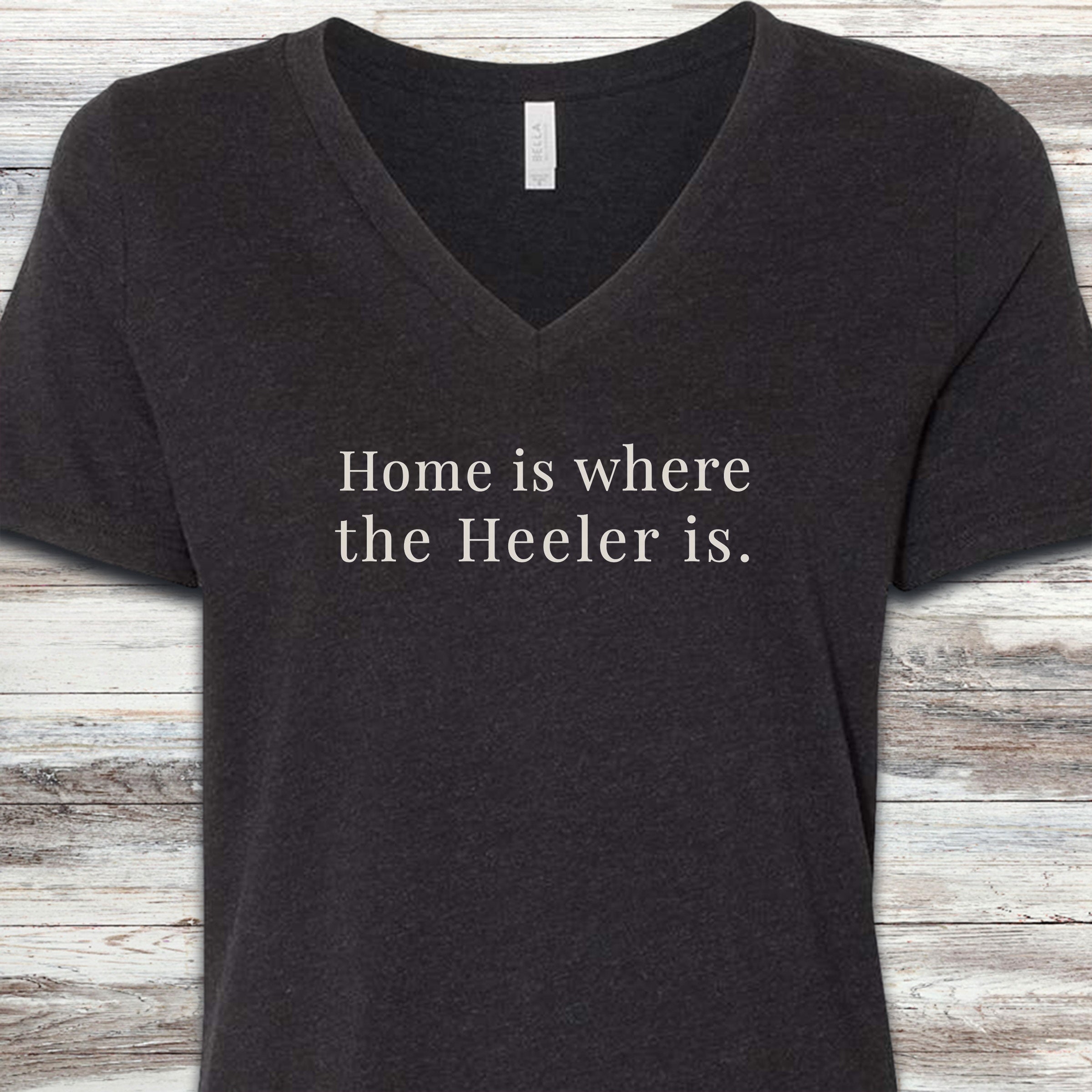 Australian Cattle Dog Home V-Neck Tee - Black Heather