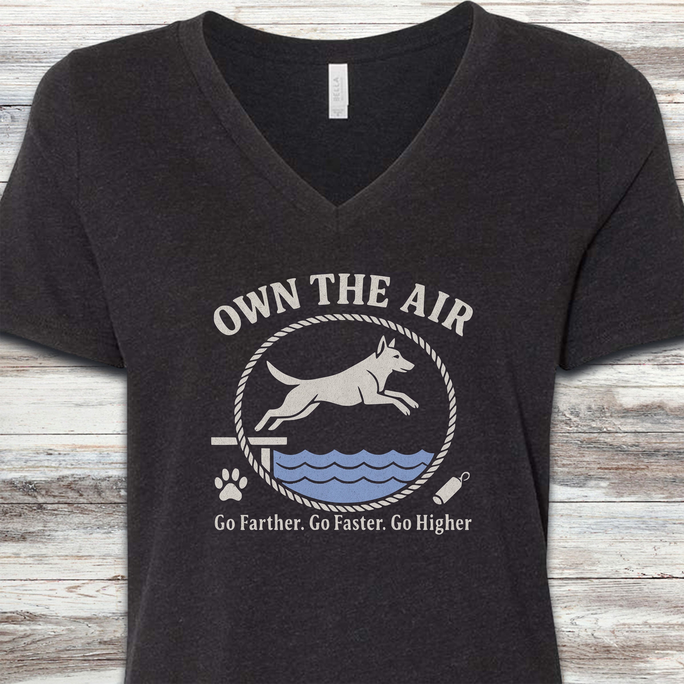 Belgian Malinois Own The Air V-Neck Tee - Black Heather